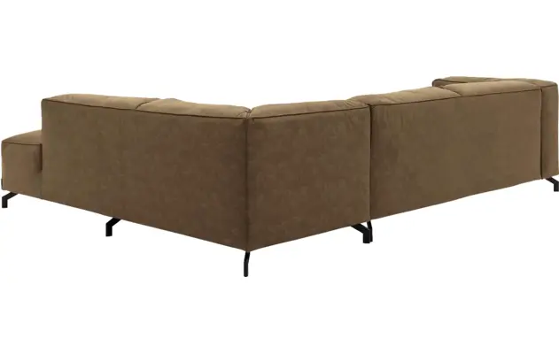 Goossens hoekbank calvin groen micro leer - 8190066-626-04-gespiegeld