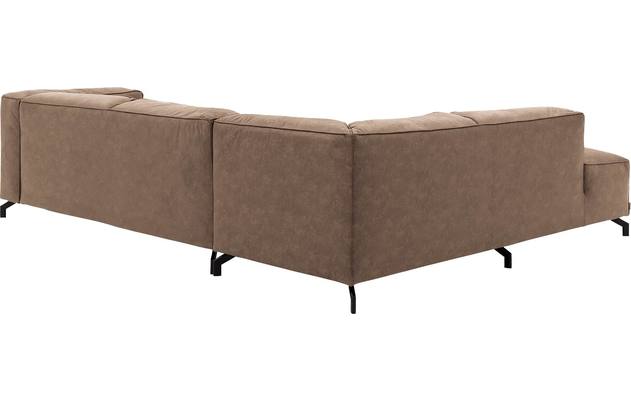 Goossens hoekbank calvin bruin micro leer - 8190066-627-04