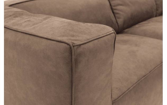 Goossens hoekbank calvin bruin micro leer - 8190066-627-06-gespiegeld