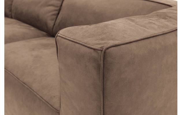 Goossens hoekbank calvin bruin micro leer - 8190066-627-06