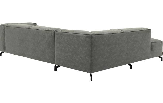 Goossens hoekbank calvin grijs micro leer - 8190066-636-04