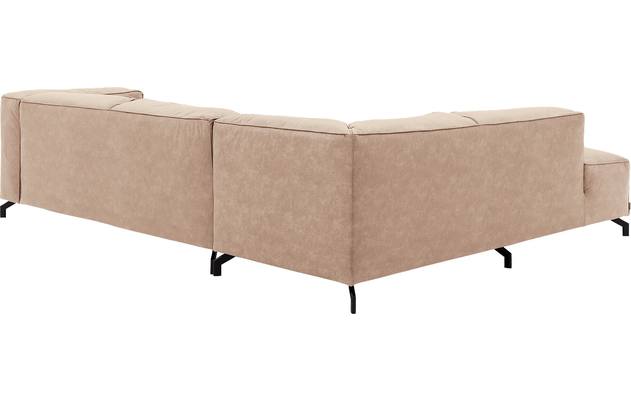 Goossens hoekbank calvin beige micro leer - 8190066-637-04