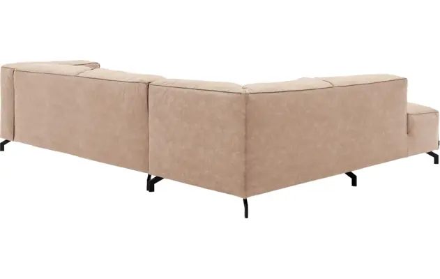 Goossens hoekbank calvin beige micro leer - 8190066-637-04