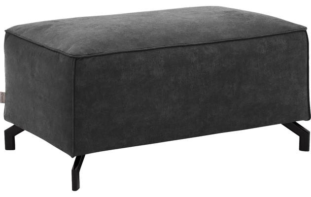 Goossens hocker calvin grijs micro leer - 8190107-634-02