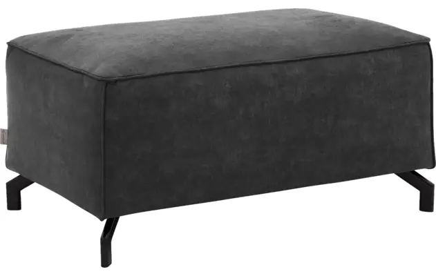 Goossens hocker calvin grijs micro leer - 8190107-634-02