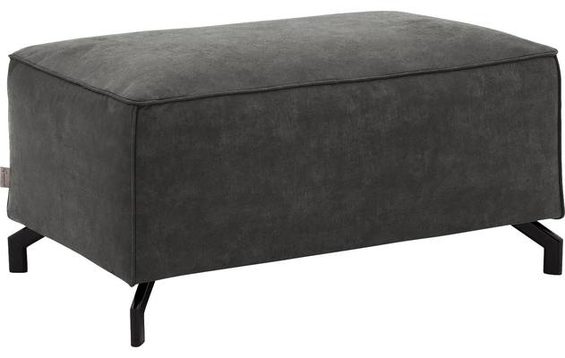 Goossens hocker calvin grijs micro leer - 8190107-635-02