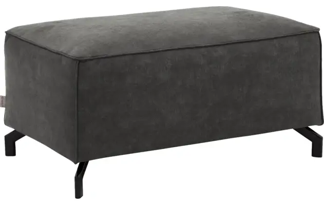 Goossens hocker calvin grijs micro leer - 8190107-635-02