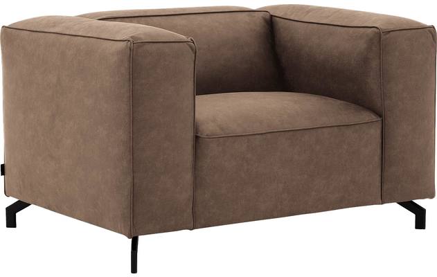 Goossens loveseat calvin bruin micro leer - 8190113-627-02