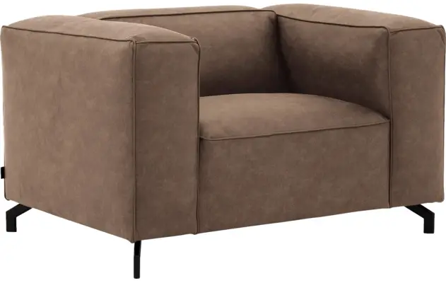 Goossens loveseat calvin bruin micro leer - 8190113-627-02