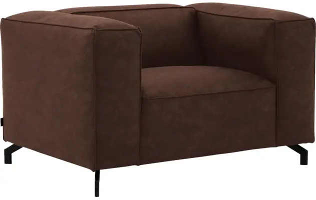 Goossens loveseat calvin bruin micro leer - 8190113-631-02