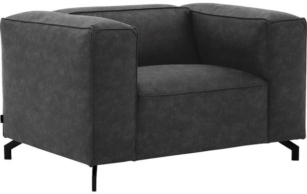 Goossens loveseat calvin grijs micro leer - 8190113-634-02