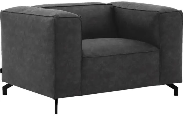 Goossens loveseat calvin grijs micro leer - 8190113-634-02
