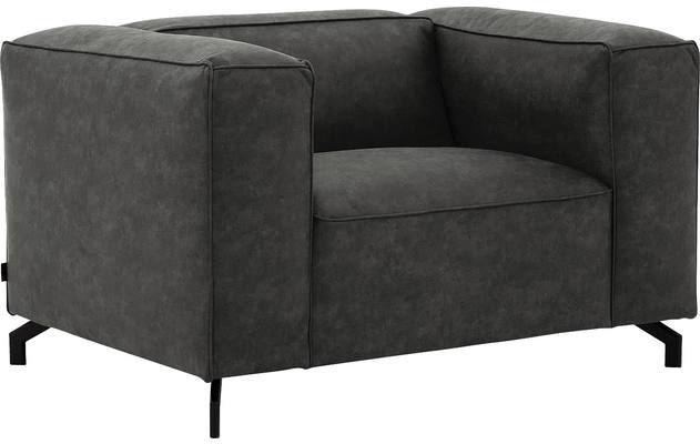 Goossens loveseat calvin grijs micro leer - 8190113-635-02