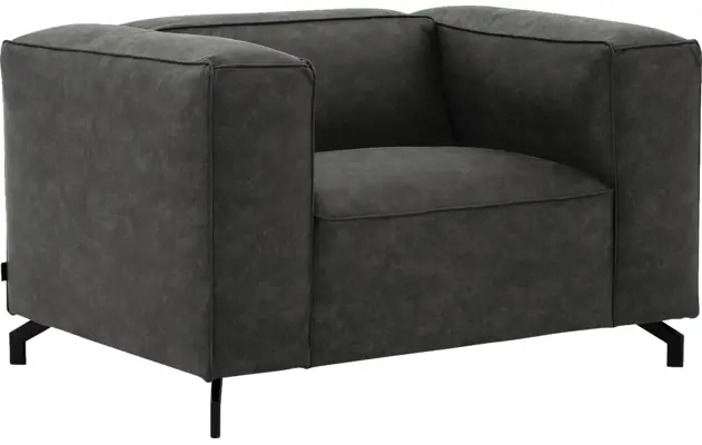 Goossens loveseat calvin grijs micro leer - 8190113-635-02