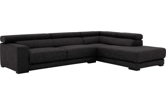 Goossens hoekbank nora grijs stof - 8190123-204-04
