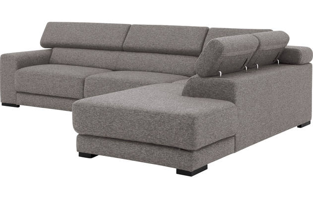 Goossens hoekbank nora grijs stof - 8190123-207-08