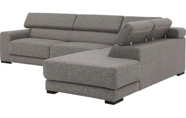 Goossens hoekbank nora grijs stof - 8190123-207-08