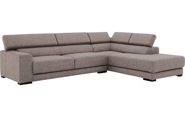 Goossens hoekbank nora grijs stof - 8190123-208-03