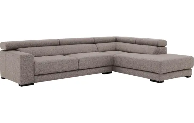Goossens hoekbank nora grijs stof - 8190123-208-04