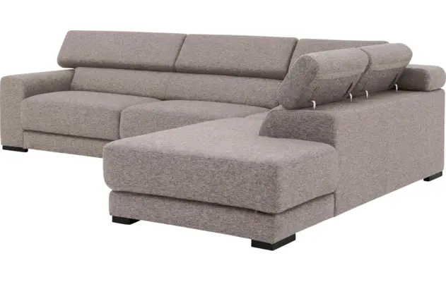 Goossens hoekbank nora grijs stof - 8190123-208-08