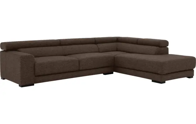 Goossens hoekbank nora bruin stof - 8190123-211-04