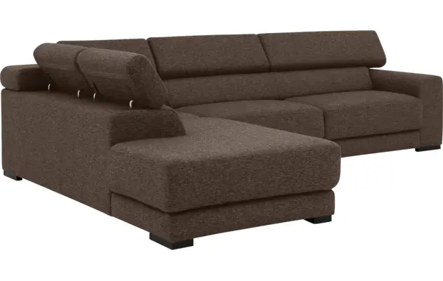 Goossens hoekbank nora bruin stof - 8190123-211-08-gespiegeld