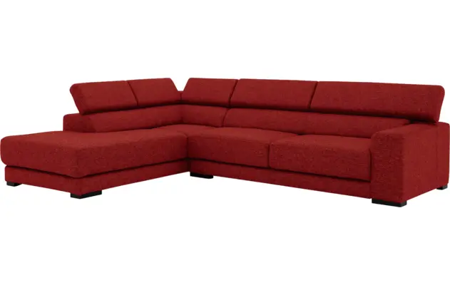 Goossens hoekbank nora rood stof - 8190123-216-03-gespiegeld