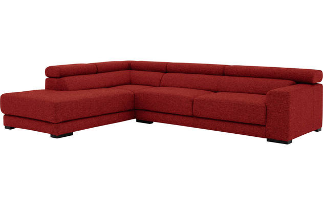 Goossens hoekbank nora rood stof - 8190123-216-04-gespiegeld