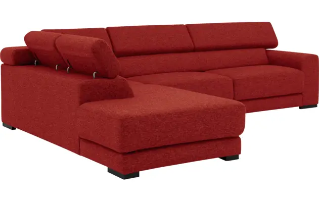 Goossens hoekbank nora rood stof - 8190123-216-08-gespiegeld