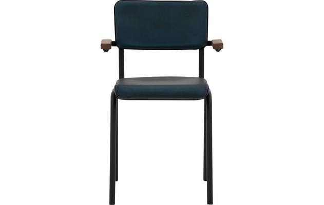 Goossens eetkamerstoel chaplin blauw leer - 8190170-01