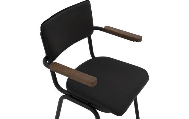Goossens eetkamerstoel chaplin zwart leer - 8190175-05