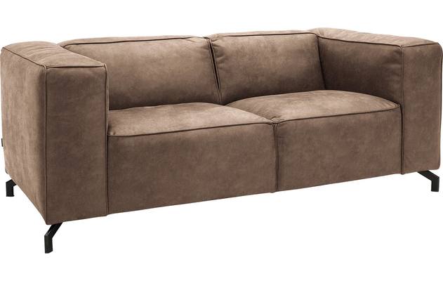 Goossens zitbank calvin bruin micro leer - 8190314-627-02