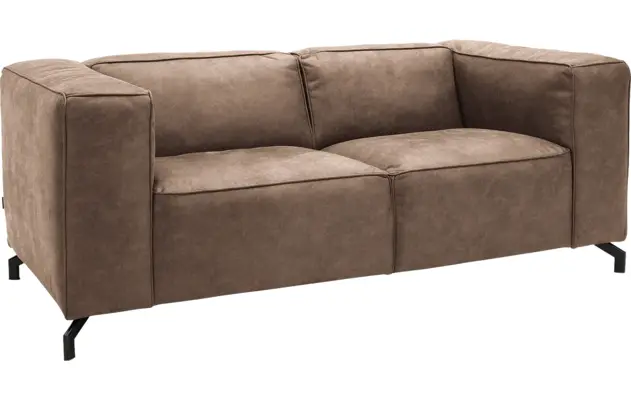 Goossens zitbank calvin bruin micro leer - 8190314-627-02