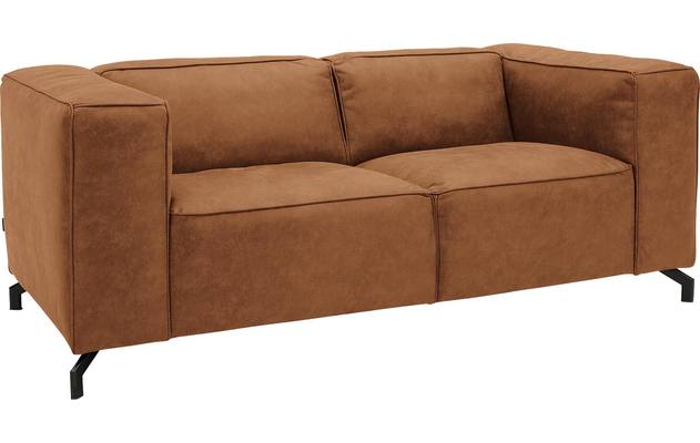 Goossens zitbank calvin bruin micro leer - 8190314-633-02