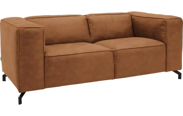 Goossens zitbank calvin bruin micro leer - 8190314-633-02