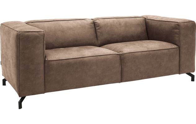 Goossens zitbank calvin bruin micro leer - 8190315-627-02