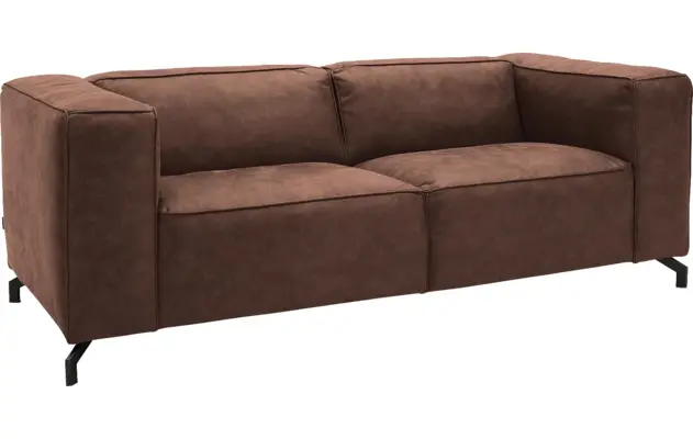 Goossens zitbank calvin bruin micro leer - 8190315-631-02
