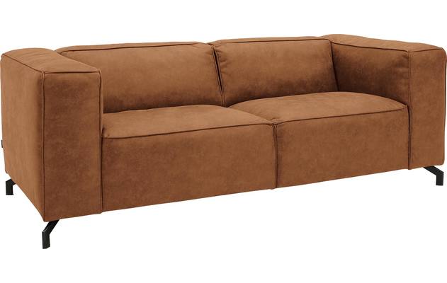 Goossens zitbank calvin bruin micro leer - 8190315-633-02