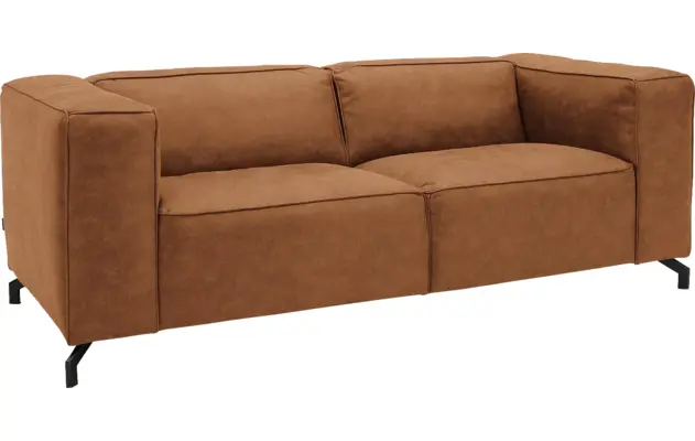 Goossens zitbank calvin bruin micro leer - 8190315-633-02