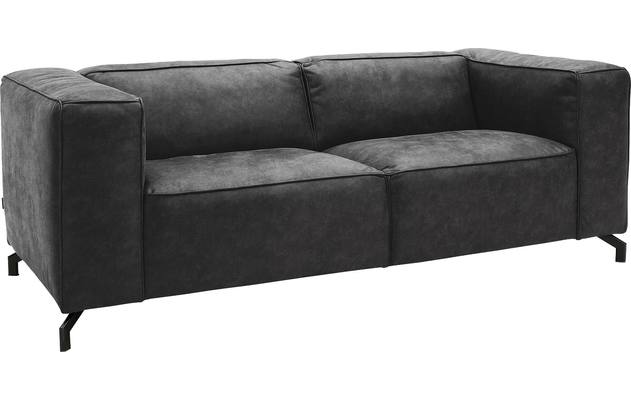 Goossens zitbank calvin grijs micro leer - 8190315-634-02