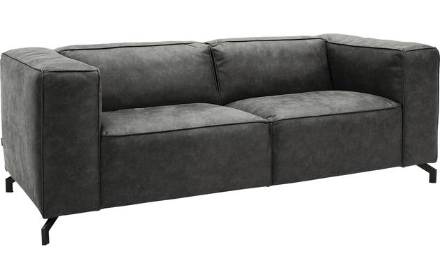 Goossens zitbank calvin grijs micro leer - 8190315-635-02