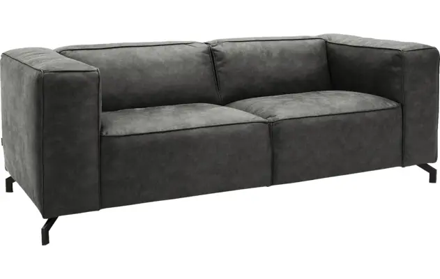 Goossens zitbank calvin grijs micro leer - 8190315-635-02