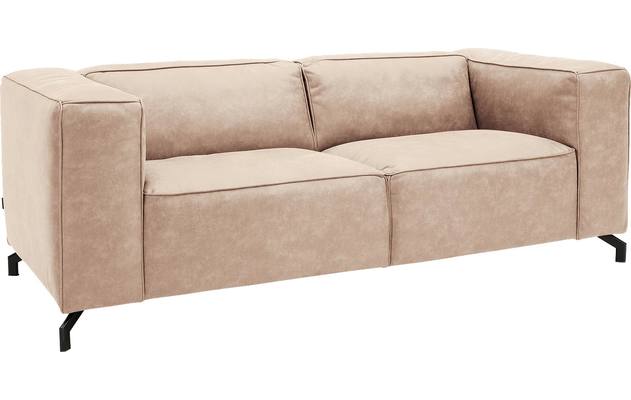 Goossens zitbank calvin beige micro leer - 8190315-637-02