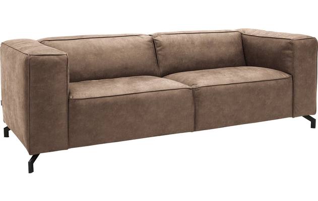 Goossens zitbank calvin bruin micro leer - 8190316-627-02