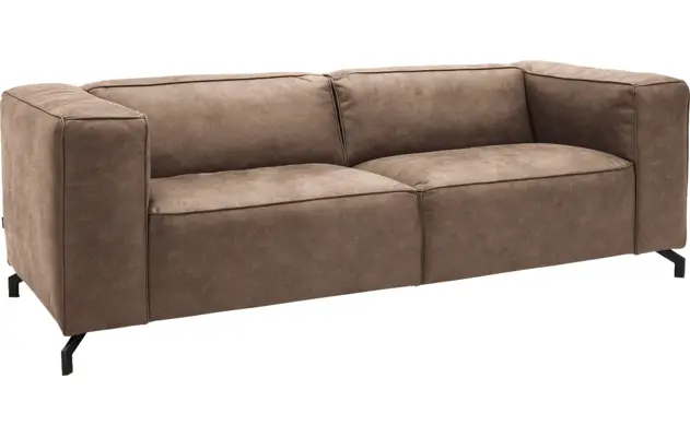 Goossens zitbank calvin bruin micro leer - 8190316-627-02