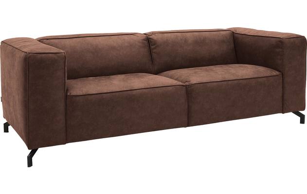 Goossens zitbank calvin bruin micro leer - 8190316-631-02