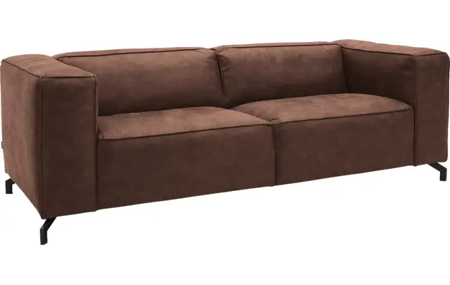 Goossens zitbank calvin bruin micro leer - 8190316-631-02