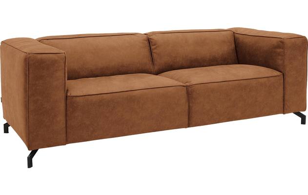 Goossens zitbank calvin bruin micro leer - 8190316-633-02