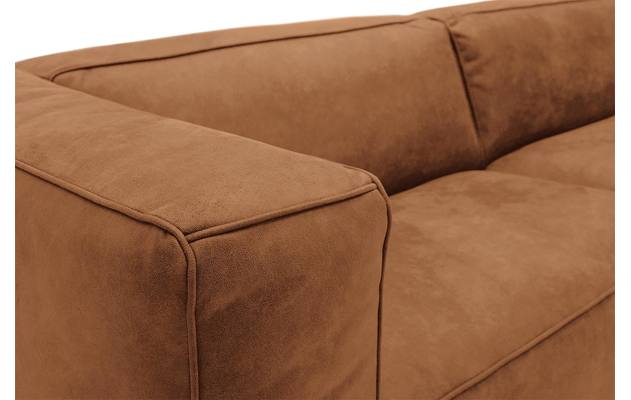 Goossens zitbank calvin bruin micro leer - 8190316-633-04