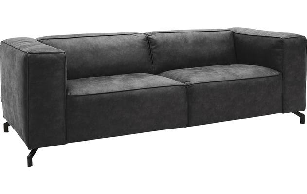 Goossens zitbank calvin grijs micro leer - 8190316-634-02